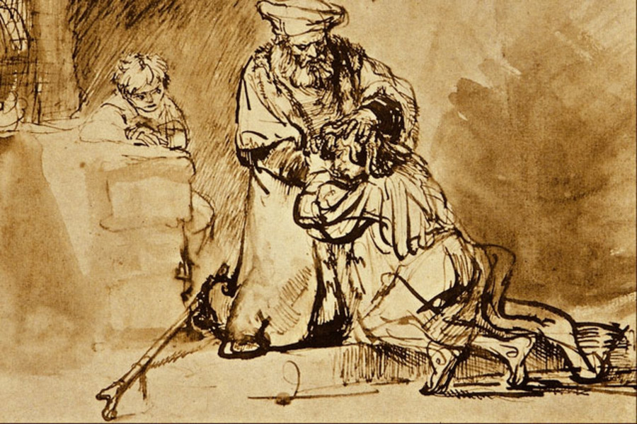 Return of the Prodigal Son Rembrant sketch